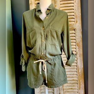 Army green romper